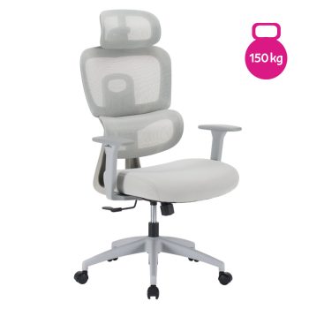   Irodai szék, világosszürke/szürke, teherbírás 150 kg, ERMEN