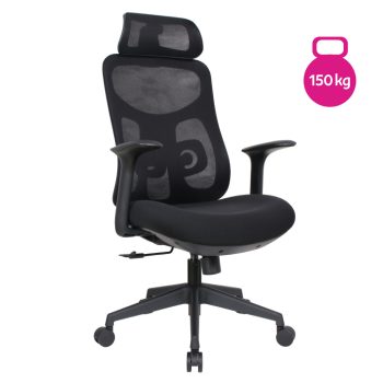 Irodai szék, fekete, teherbírás 150 kg, SULIVAN