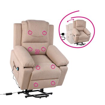   Masszázsfunkciós, dönthető fotel fűtéssel, barna, LIFTELO
