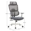 Irodai szék, szürke/króm, teherbírás 150 kg, BYRON
