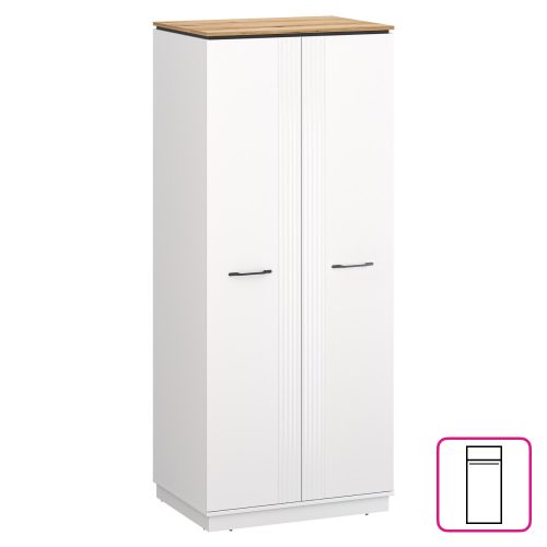 Szekrény, fehér/evoke tölgy, VELIS 2D