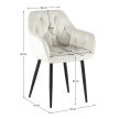 Dizájnos fotel, bézs Velvet szövet, FEDRIS 2 NEW