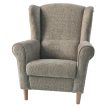 Füles fotel, szürkésbézs Taupe szövet Coral, CHARLOT