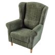 Füles fotel, zöld szövet Coral, CHARLOT