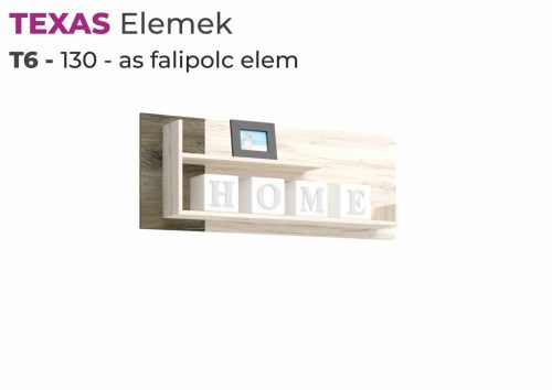 TEXAS (T6) 130 cm fali polc elem